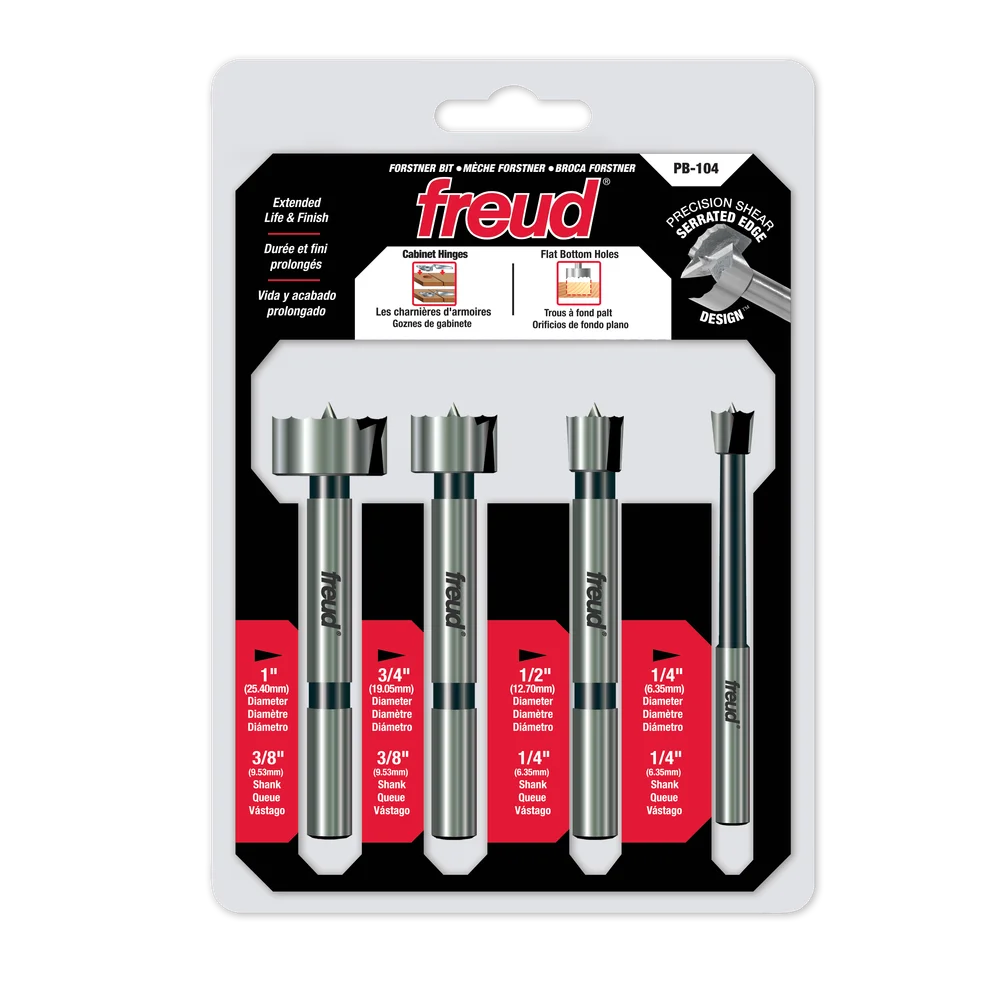 Four Piece Precision Shear Forstner Bit Set