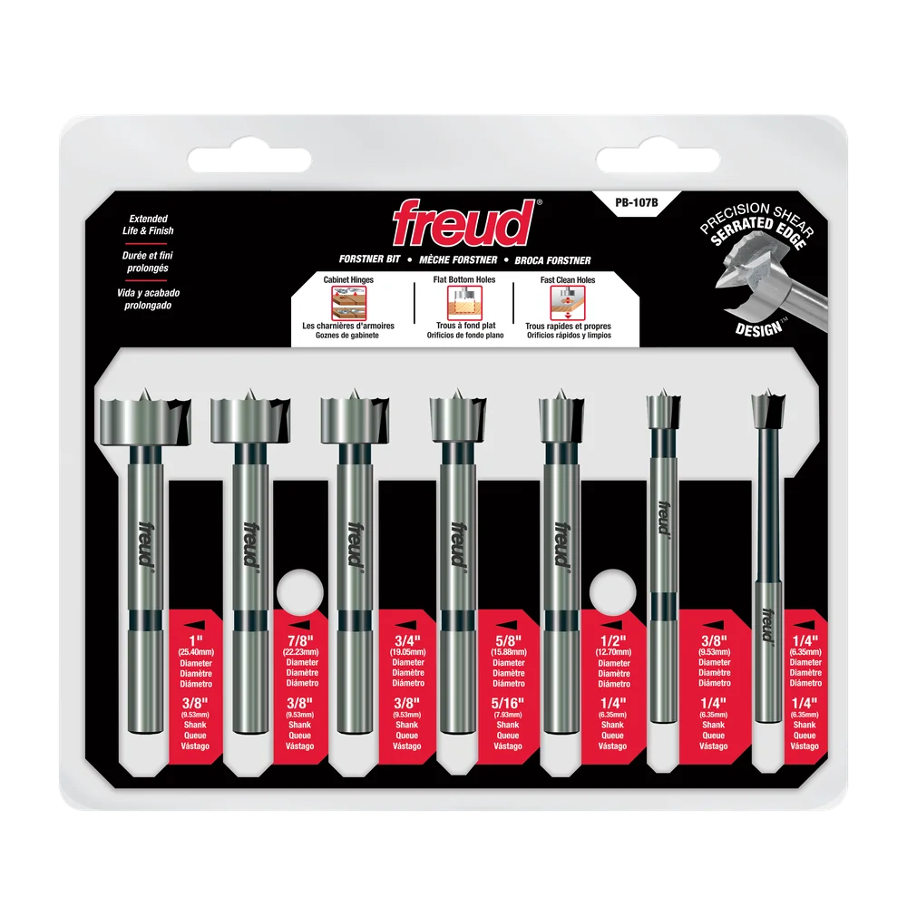 Seven Piece Precision Shear Forstner Bit Set