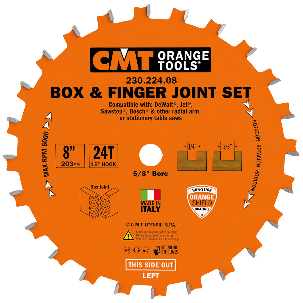 230.224.08 Box & Finger Joint Set | Saw Blades - Professional Saw Blades for Industrial Woodworking