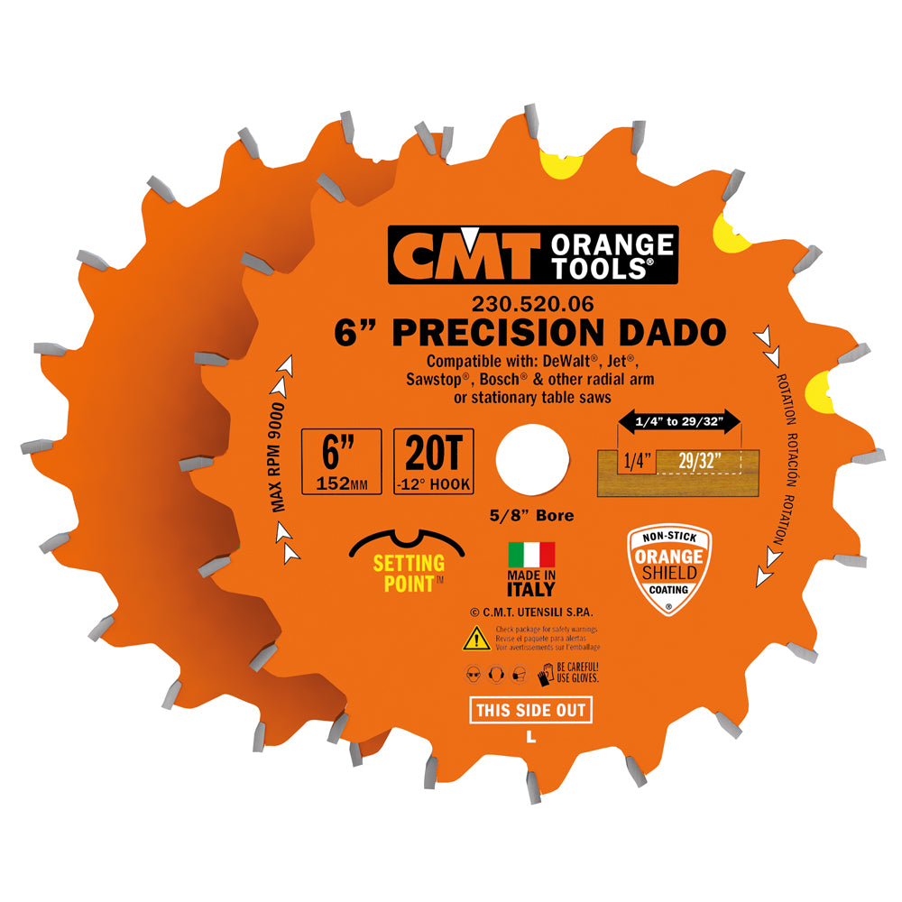 230.520.06 Precision Dado - 24T LONG LIFE - Professional Dado for Industrial Woodworking