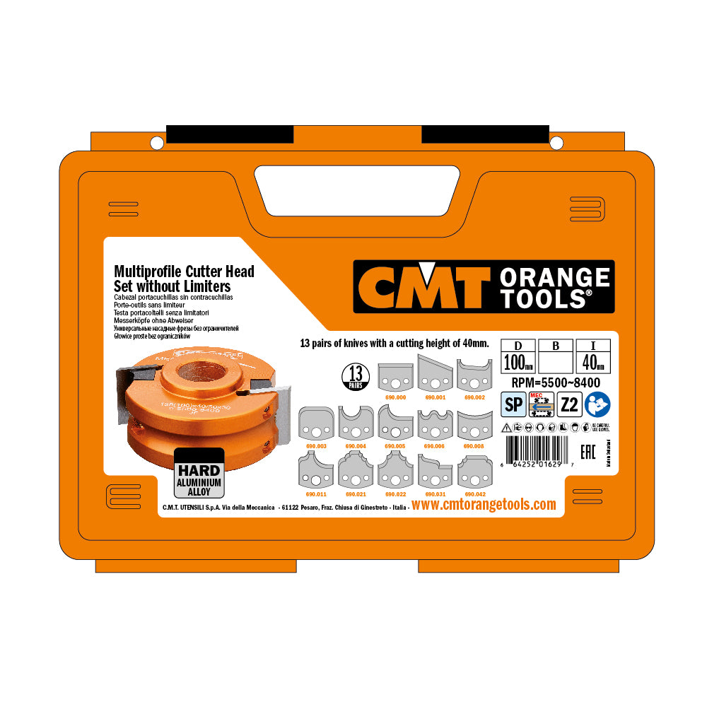 Thirteen-piece Multiprofile Cutter Head Sets without Limiters - Professional Cutter for Industrial Woodworking