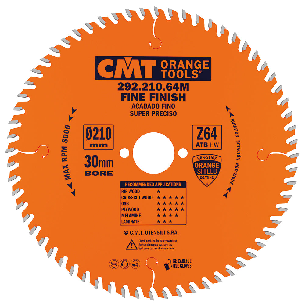 292.210.64M Ultra Finish - Plywood & Melamine | Saw Blades - Professional Saw Blades for Industrial Woodworking