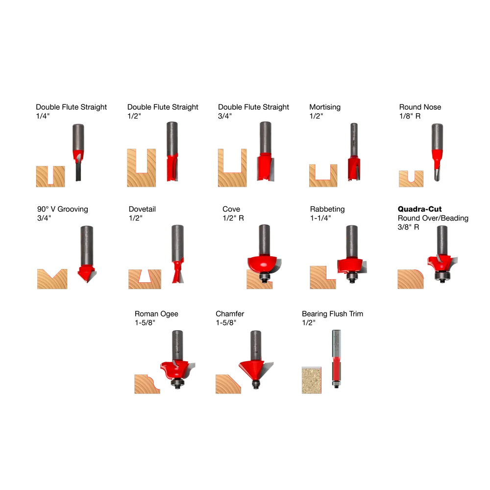 13-Piece Super Bit Set - Professional for Industrial Woodworking