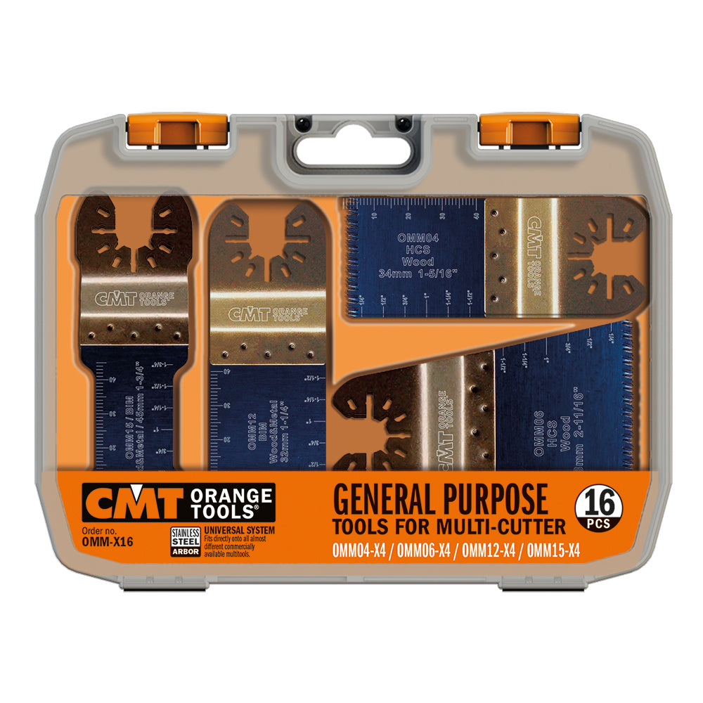 OMM-X16 General Purpose Set for Multi-Cutters - Professional Accessories for Multi-Cutters for Industrial Woodworking