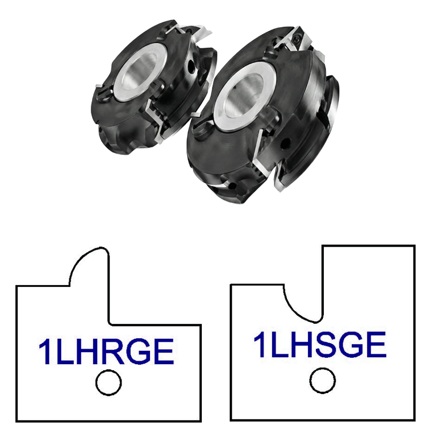 1LHG Yes Glass Door Patterns - 3 Wing Stile & Rail Cutters - Professional Insert Cutter for Industrial Woodworking