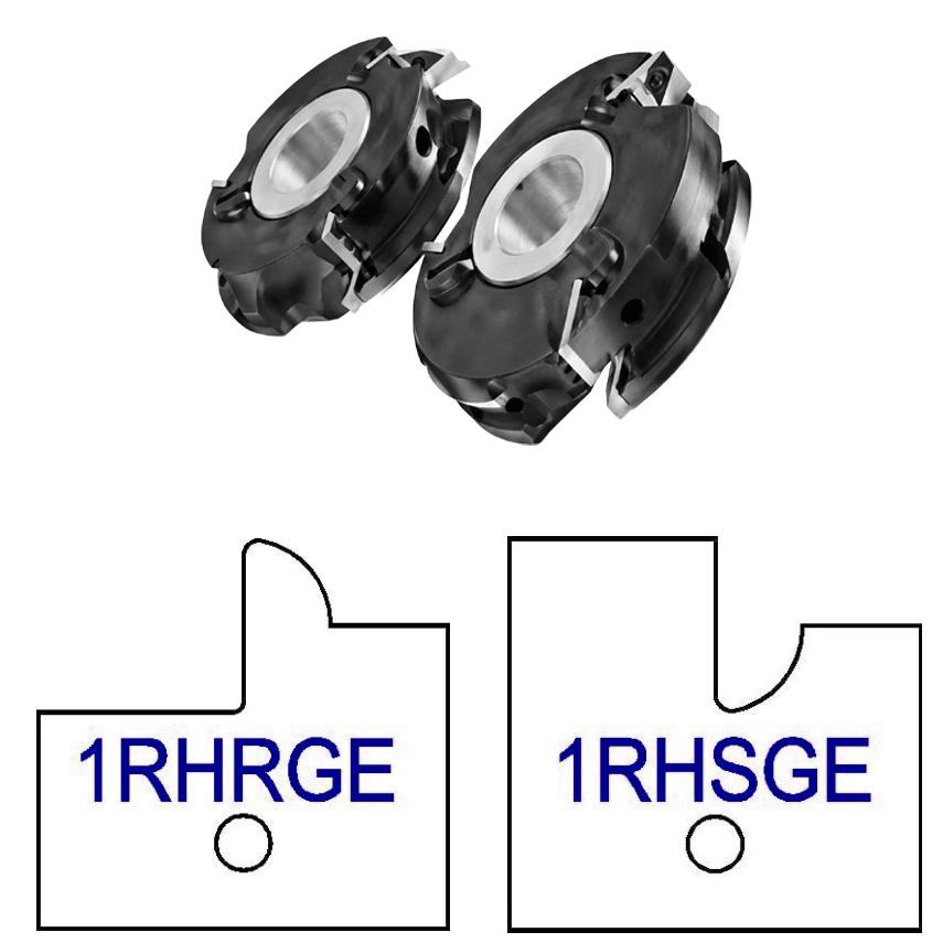 1RHG Yes Glass Door Patterns - 3 Wing Stile & Rail Cutters - Professional Insert Cutter for Industrial Woodworking
