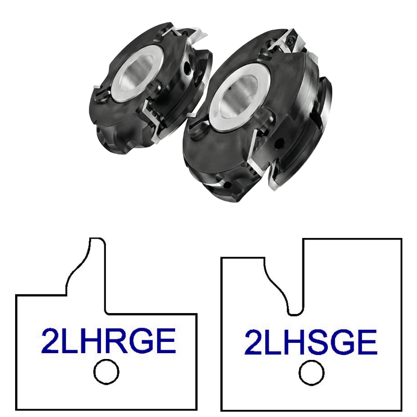 2LHG Yes Glass Door Patterns - 3 Wing Stile & Rail Cutters - Professional Insert Cutter for Industrial Woodworking