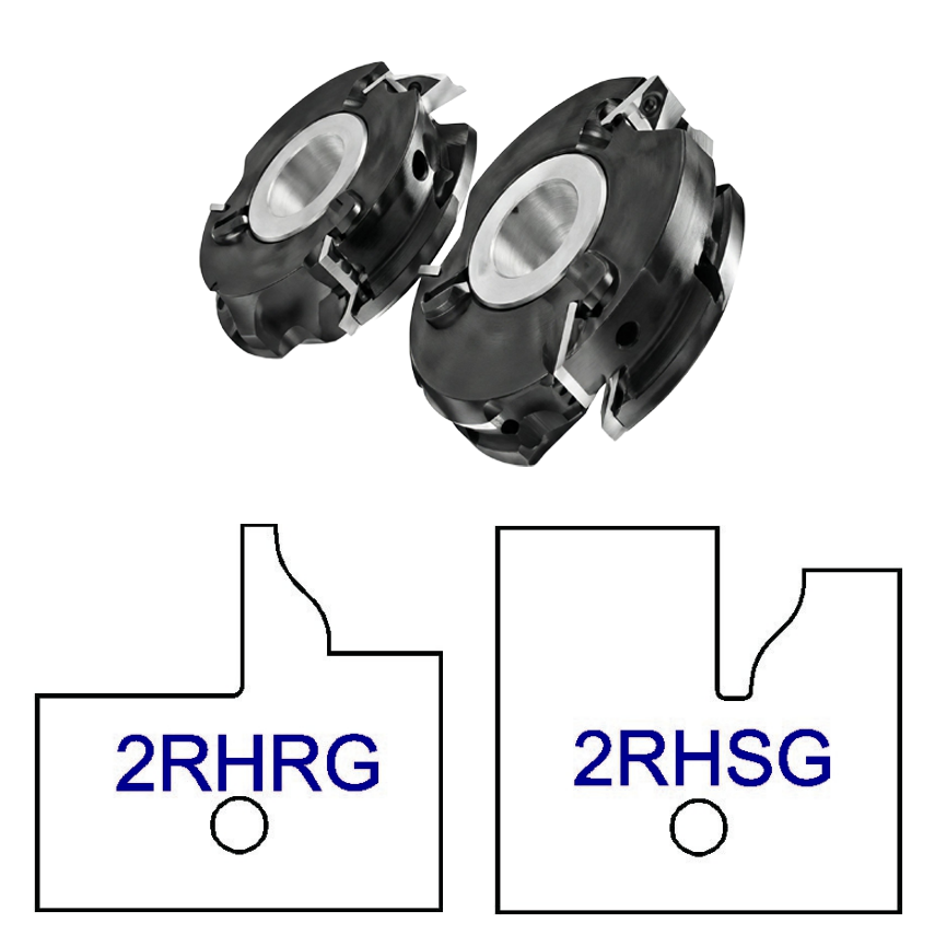 2RHG Glass Door Patterns - 3 Wing Stile & Rail Cutters - Professional Insert Cutter for Industrial Woodworking