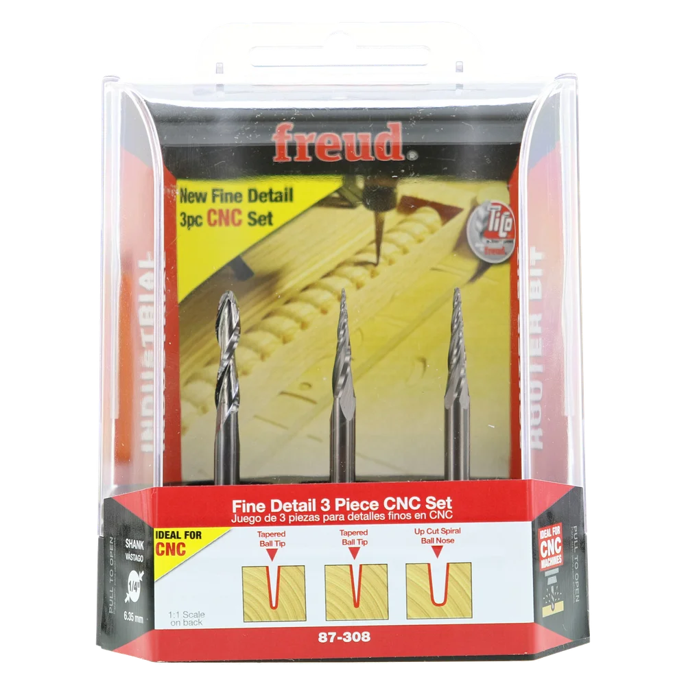 3-Piece CNC Fine Detail Set - Professional for Industrial Woodworking