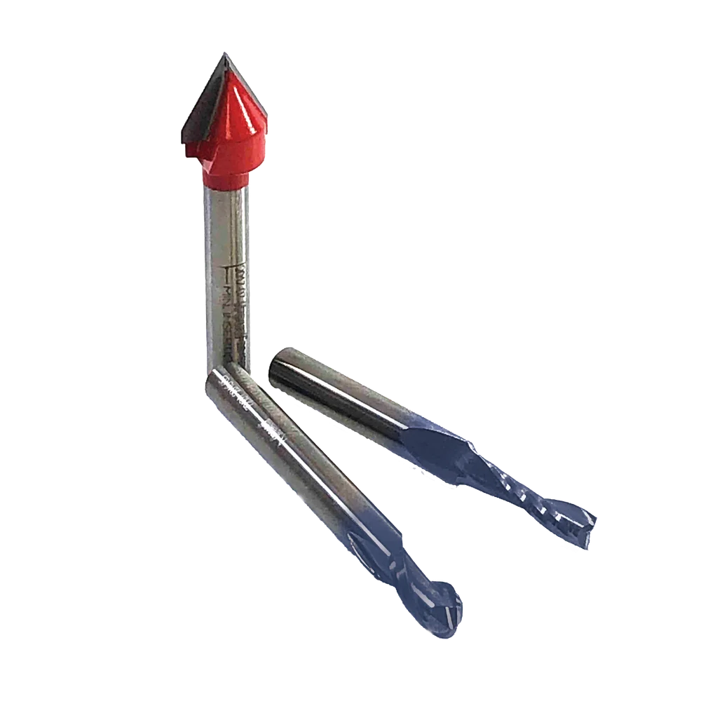 3-Piece Carving Bit Set - Professional for Industrial Woodworking