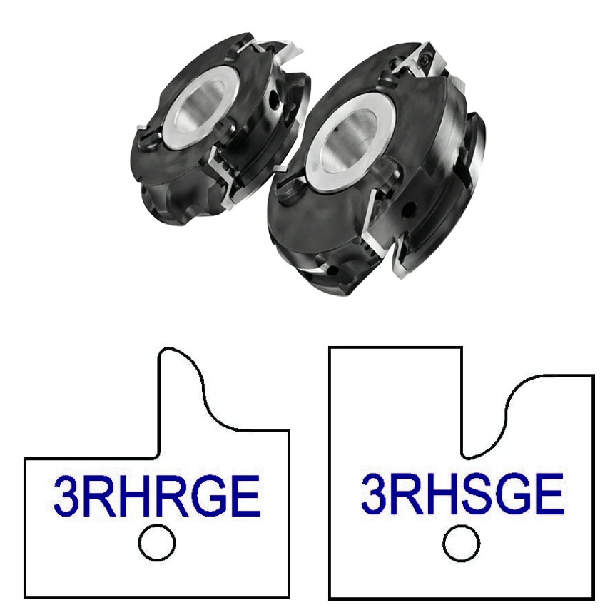3RHG Yes Glass Door Patterns - 3 Wing Stile & Rail Cutters - Professional Insert Cutter for Industrial Woodworking
