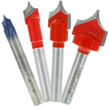 4-Piece Radius "V" Grooving Bit Set - Professional for Industrial Woodworking
