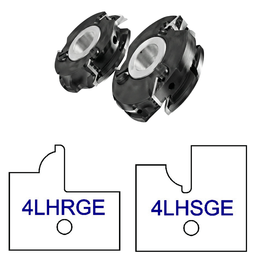 4LHG Yes Glass Door Patterns - 3 Wing Stile & Rail Cutters - Professional Insert Cutter for Industrial Woodworking