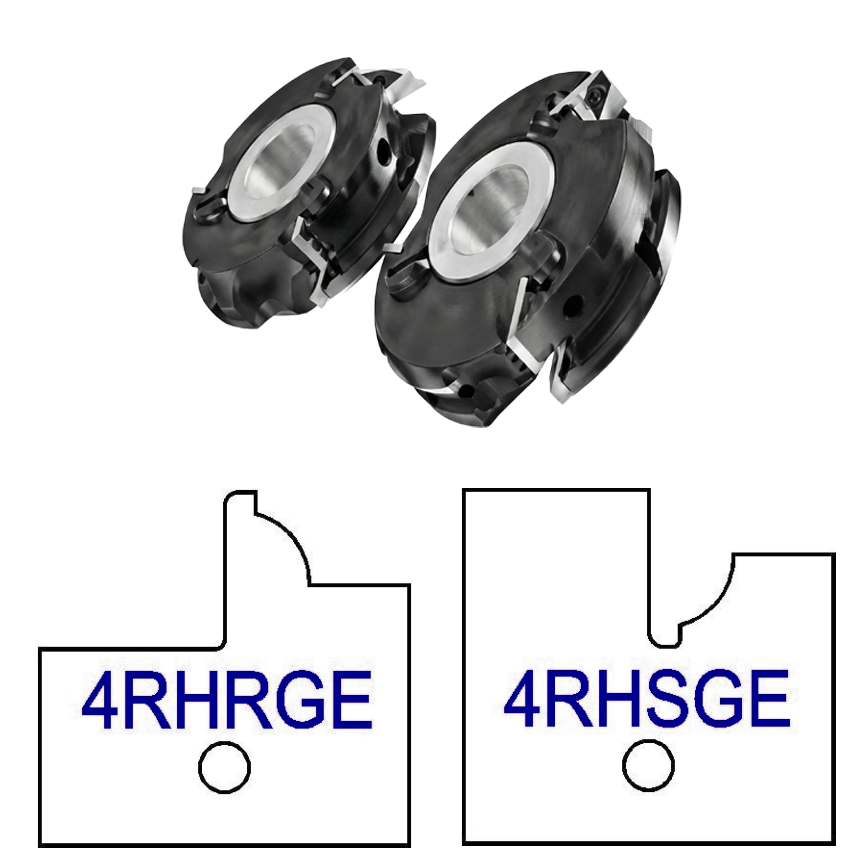 4RHG Yes Glass Door Patterns - 3 Wing Stile & Rail Cutters - Professional Insert Cutter for Industrial Woodworking