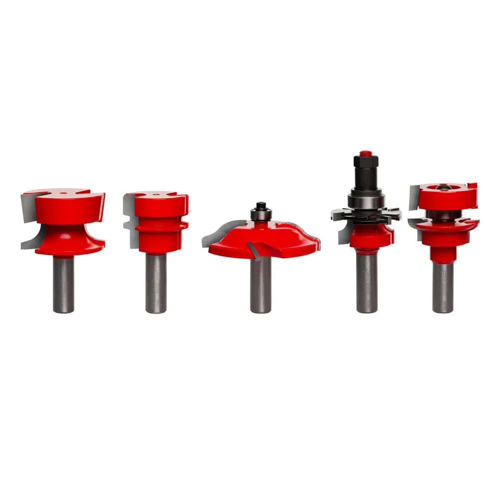 5-Piece Premier Adjustable Cabinet Bit Set - Professional for Industrial Woodworking