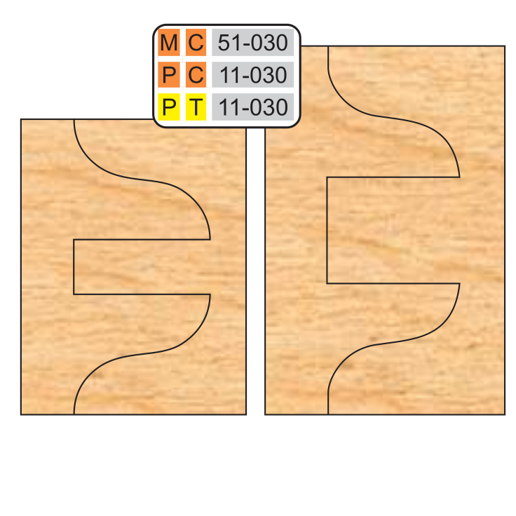 4 inch DOUBLE SIDED COPE & PATTERN (8 Piece Cutter Sets) - Professional for Industrial Woodworking