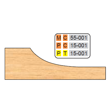 PT 1-1 4 inch Squared 15-001 RAISED PANEL SHAPER CUTTERS (5/8" MATERIAL) - Professional Cutter for Industrial Woodworking