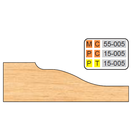 PC 1-1 4 inch Squared 15-005 RAISED PANEL SHAPER CUTTERS (5/8" MATERIAL) - Professional Cutter for Industrial Woodworking