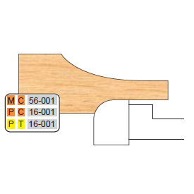 PT 1-1 4 inch Squared 16-001 BACK CUTTERS - RAISED PANEL (3/4" MATERIAL) - Professional for Industrial Woodworking
