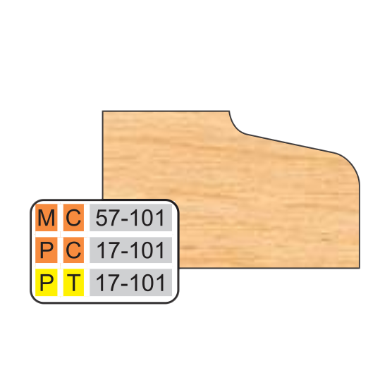 PC 1-1 4 inch Top 17-101 DOOR EDGE DETAILS (32MM HINGE SYSTEM) - Professional Shaper Cutters for Industrial Woodworking