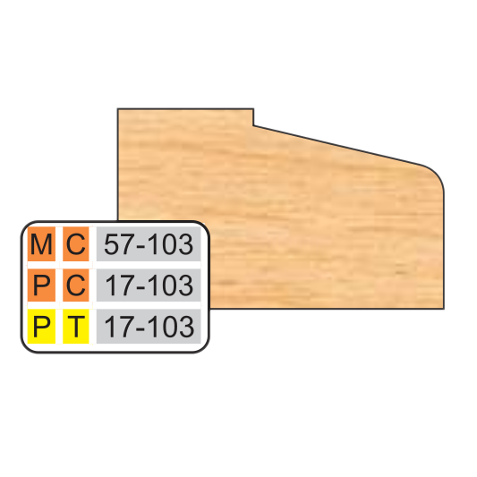 4 inch Top 17-103 DOOR EDGE DETAILS (32MM HINGE SYSTEM) - Professional Shaper Cutters for Industrial Woodworking