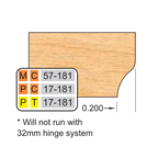 4 inch Bottom DOOR EDGE DETAILS (32MM HINGE SYSTEM) - Professional Shaper Cutters for Industrial Woodworking