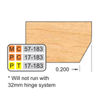 4 inch Bottom DOOR EDGE DETAILS (32MM HINGE SYSTEM) - Professional Shaper Cutters for Industrial Woodworking