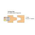 4 inch Squared WEDGE TONGUE & GROOVE - Professional for Industrial Woodworking