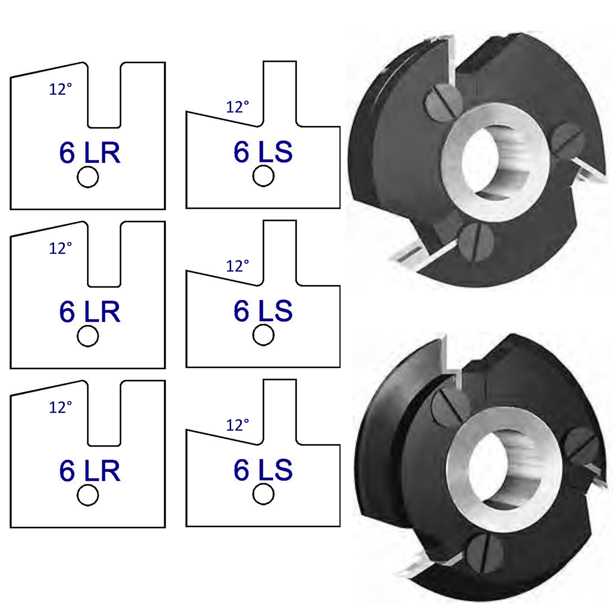 6L Yes Shaker Style - Stile & Rail Cutter Heads - Series 6/7 - Professional Insert Cutter for Industrial Woodworking