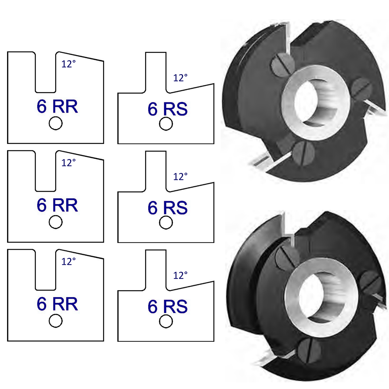 6R Yes Shaker Style - Stile & Rail Cutter Heads - Series 6/7 - Professional Insert Cutter for Industrial Woodworking