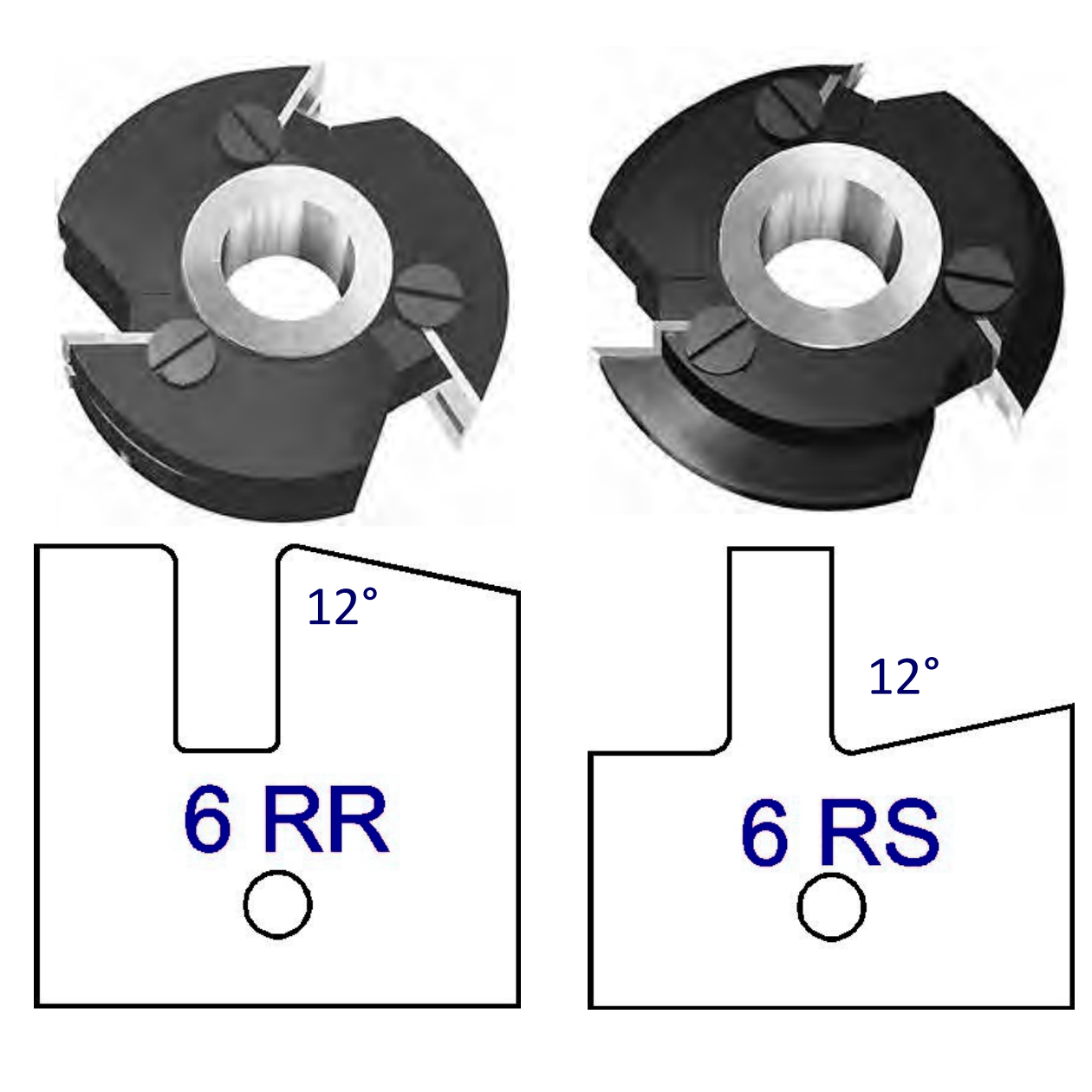 6R No Shaker Style - Stile & Rail Cutter Heads - Series 6/7 - Professional Insert Cutter for Industrial Woodworking