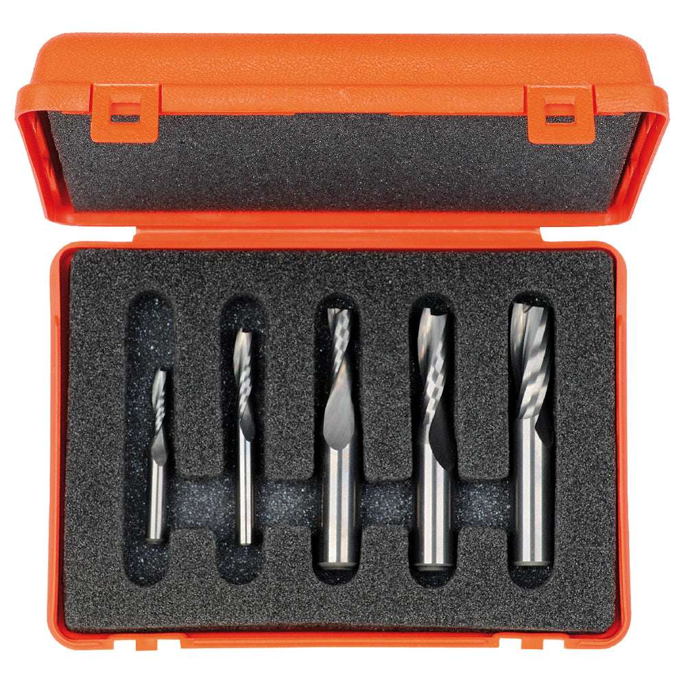 192.000.02 Five Piece Solid Carbide Spiral Bit Sets - Professional Router Bits & Sets for Industrial Woodworking