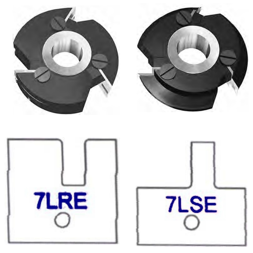 1-1 4" Bore & 4-1 2" Diameter 7LE (Eased Edges) Shaker Style - Stile & Rail Cutter Heads - Series 6/7 - Professional Insert Cutter for Industrial Woodworking