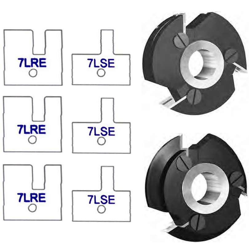 3 4" Bore & 4" Diameter 7LE (Eased Edges) Yes Shaker Style - Stile & Rail Cutter Heads - Series 6/7 - Professional Insert Cutter for Industrial Woodworking