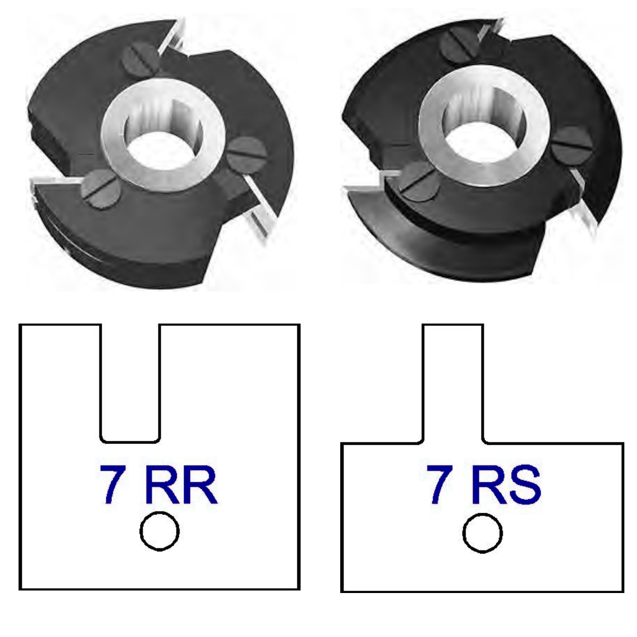 7R No Shaker Style - Stile & Rail Cutter Heads - Series 6/7 - Professional Insert Cutter for Industrial Woodworking
