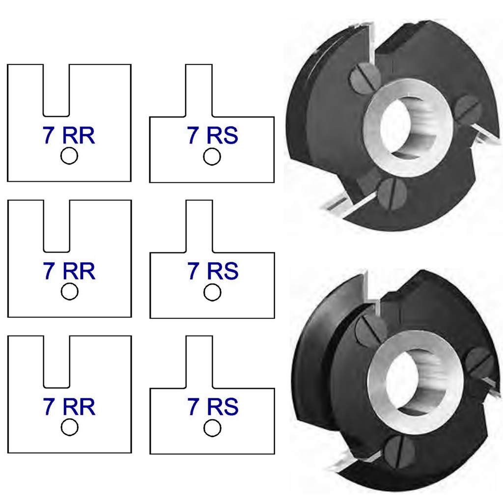 7R Yes Shaker Style - Stile & Rail Cutter Heads - Series 6/7 - Professional Insert Cutter for Industrial Woodworking