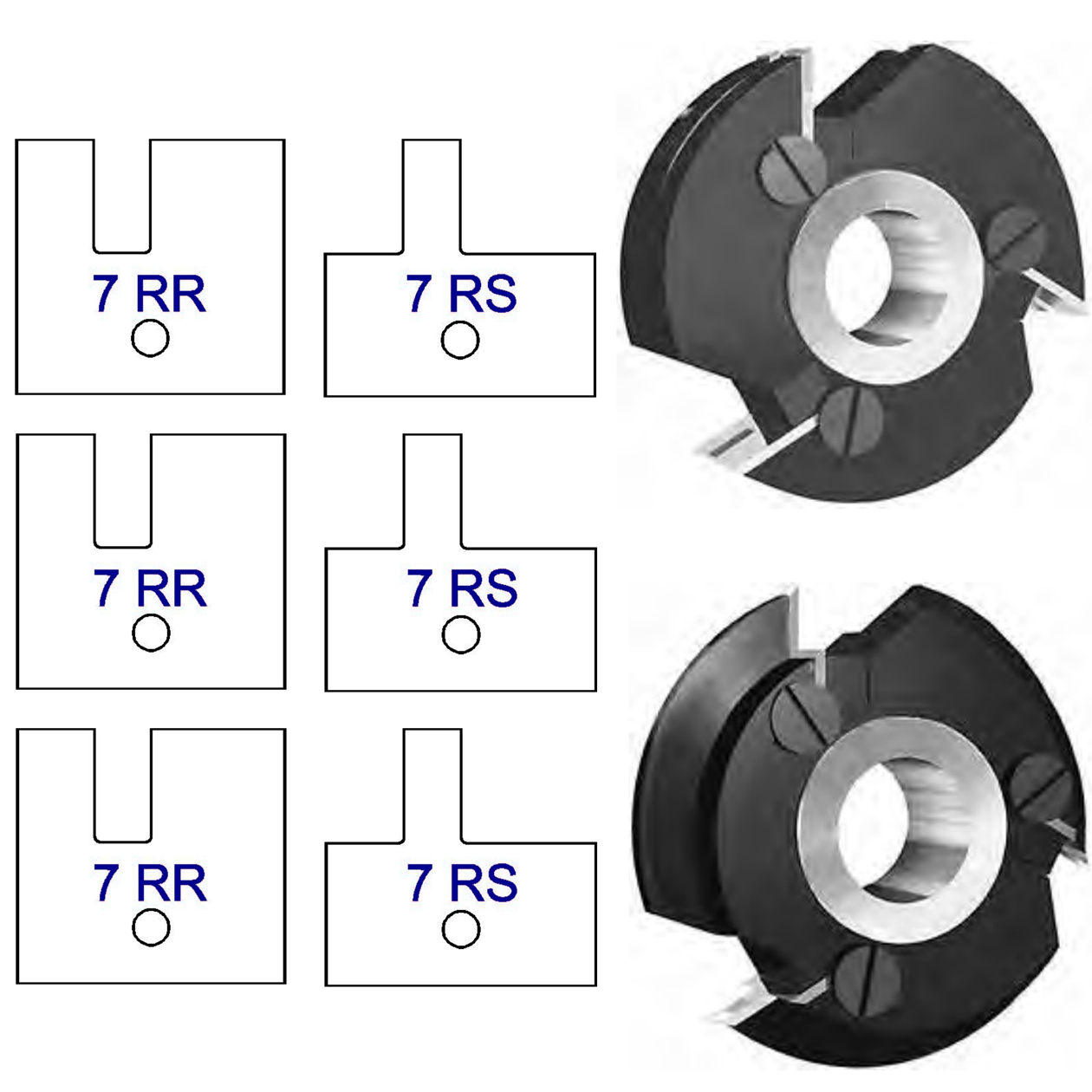 7R Yes Shaker Style - Stile & Rail Cutter Heads - Series 6/7 - Professional Insert Cutter for Industrial Woodworking