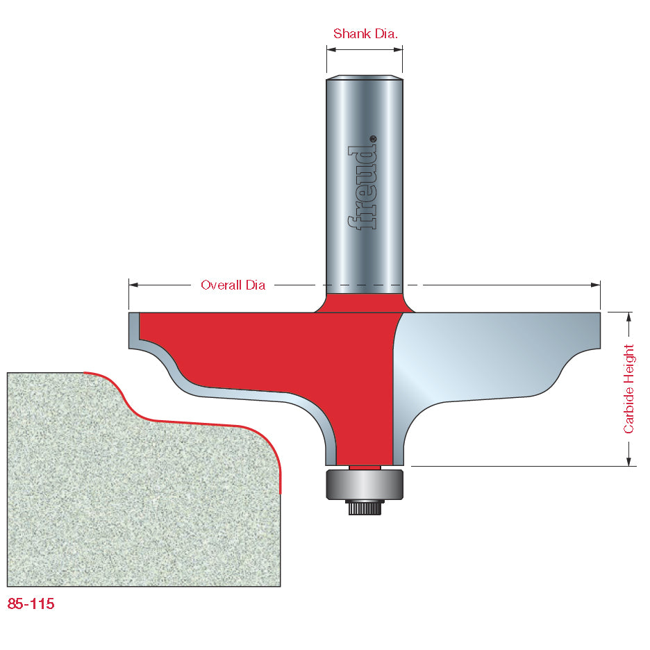 85-115 Solid Surface Edge Profile Bits - Professional Solid Surface Edge Profile Bits for Industrial Woodworking