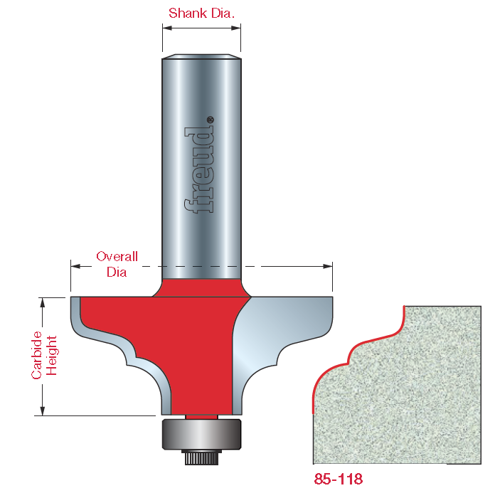 85-118 Solid Surface Edge Profile Bits - Professional Solid Surface Edge Profile Bits for Industrial Woodworking