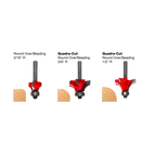 89-100 3-Piece Round Over/Beading Bit Sets - Professional for Industrial Woodworking