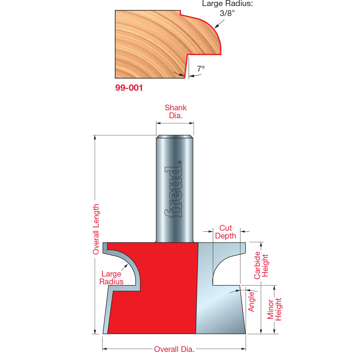 99-001 Door Lip Bit - Professional Door Lip Bit DOOR & WINDOW BITS for Industrial Woodworking