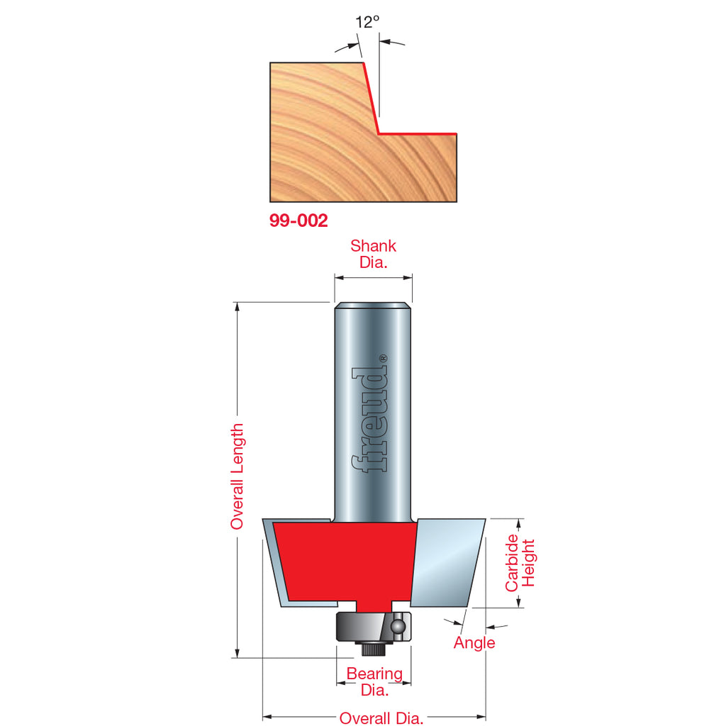 99-002 Door Lip Bit - Professional Door Lip Bit DOOR & WINDOW BITS for Industrial Woodworking