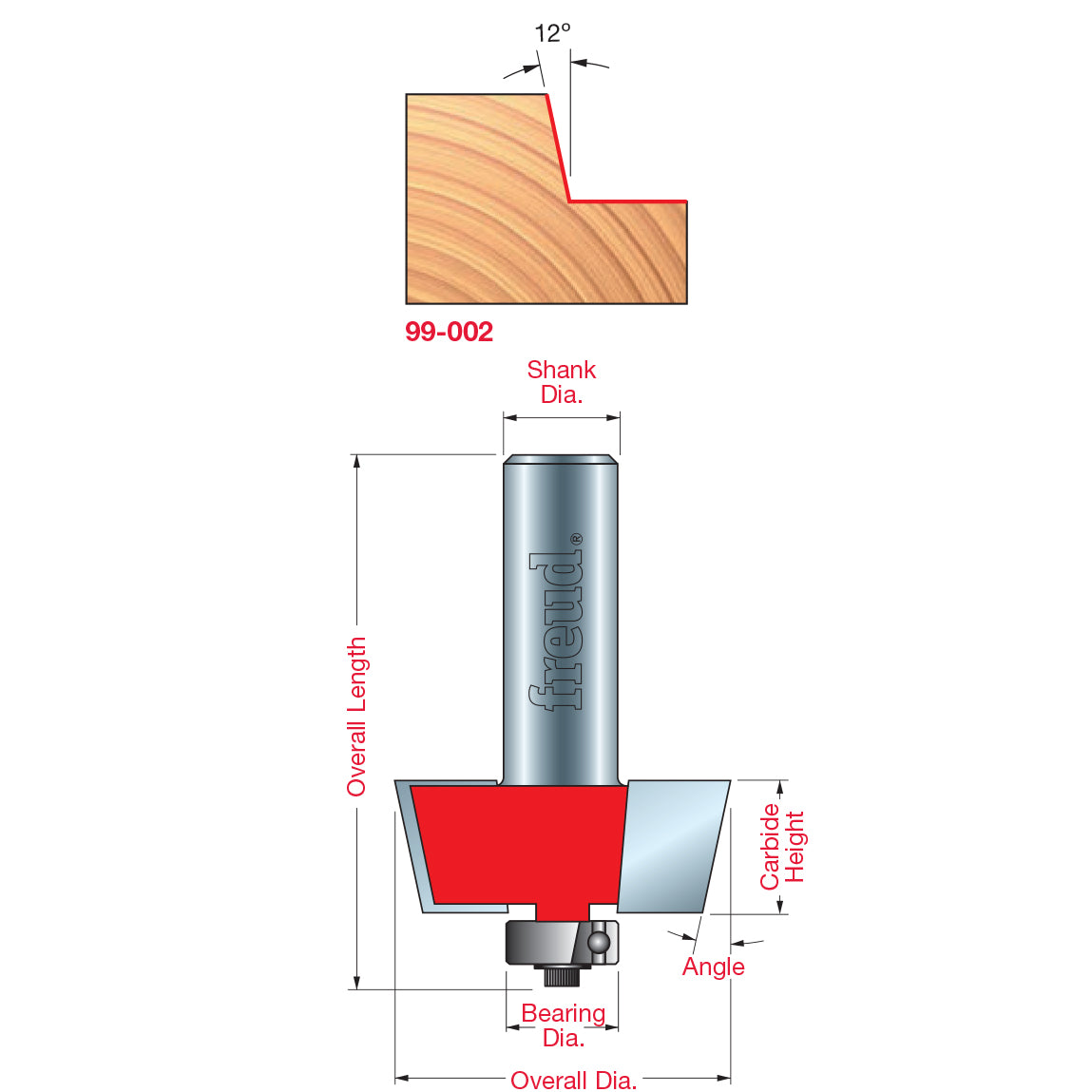 99-002 Door Lip Bit - Professional Door Lip Bit DOOR & WINDOW BITS for Industrial Woodworking