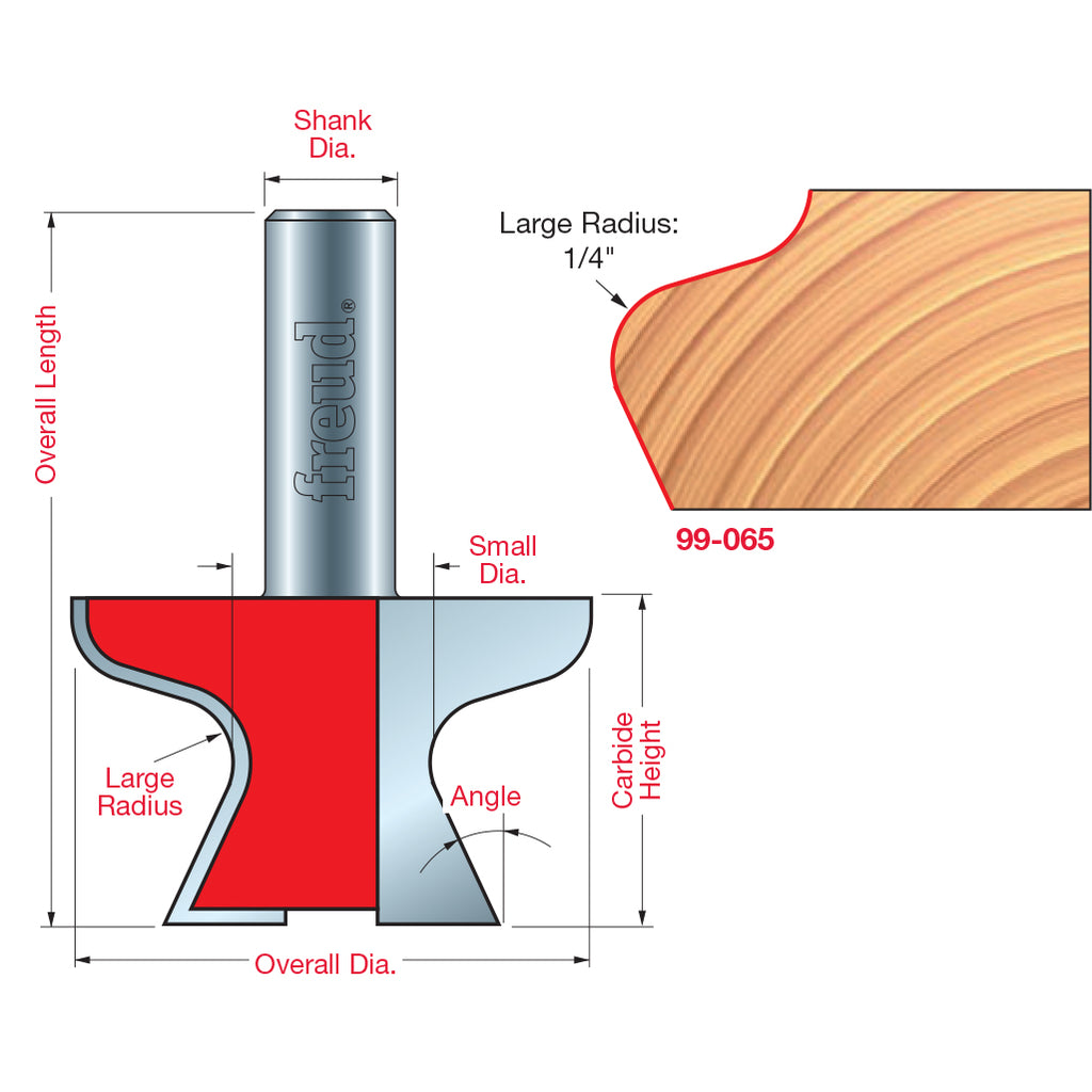 99-065 Finger Pull Door Lip Bit - Professional Finger Pull Door Lip Bit for Industrial Woodworking