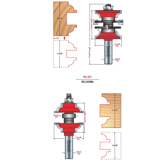 99-267 Entry & Interior Door Router Bit System - Professional Entry & Interior Door Router Bit System for Industrial Woodworking