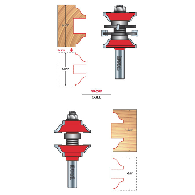 99-268 Entry & Interior Door Router Bit System - Professional Entry & Interior Door Router Bit System for Industrial Woodworking