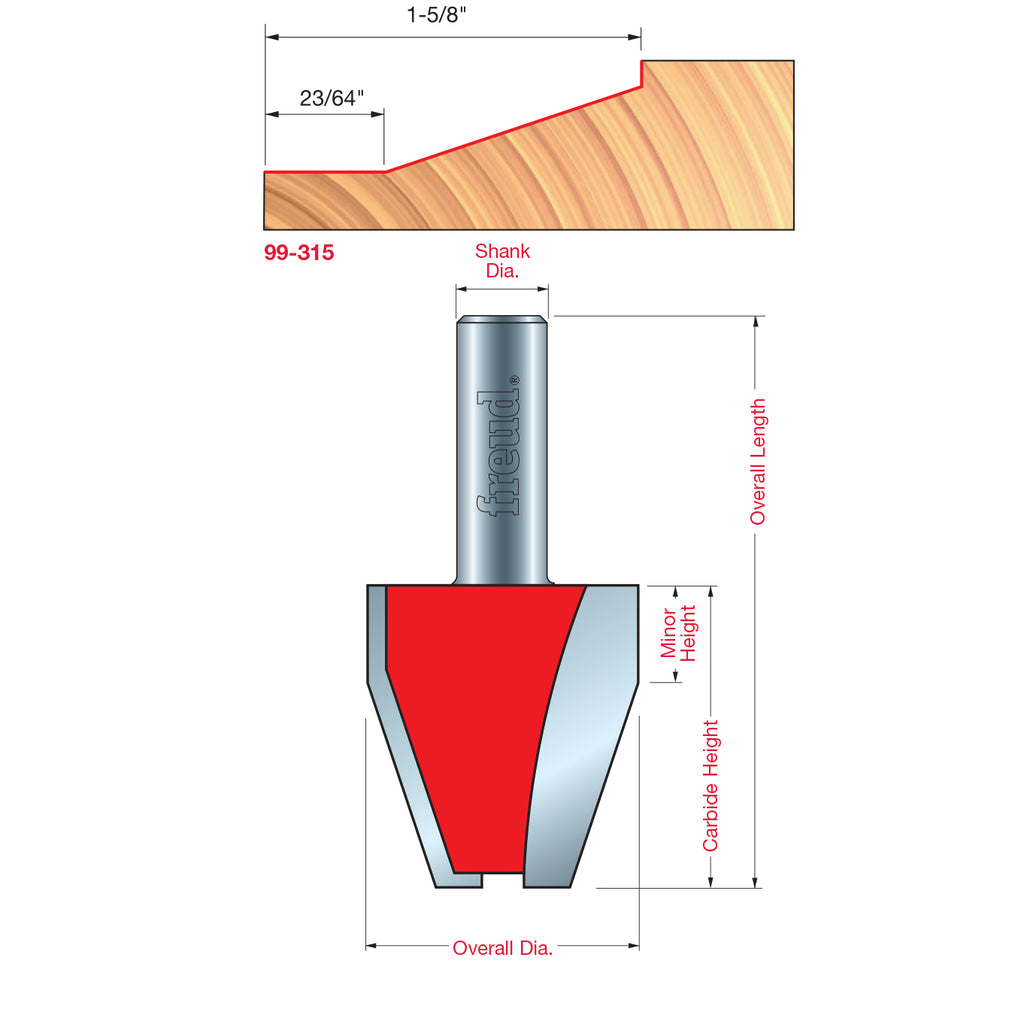 99-315 Vertical Raised Panel Bits - Professional Vertical Raised Panel Bits for Industrial Woodworking