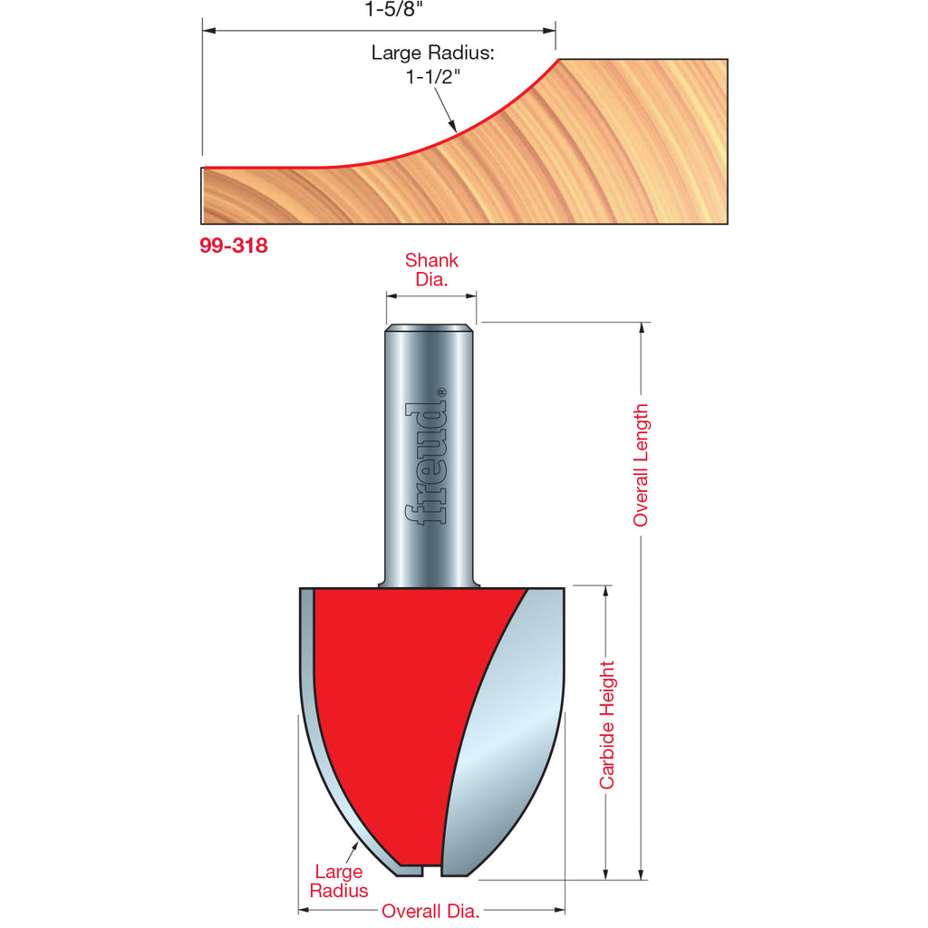 99-318 Vertical Raised Panel Bits - Professional Vertical Raised Panel Bits for Industrial Woodworking