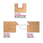 98-308 3-Piece French Door Bit Set - Professional for Industrial Woodworking