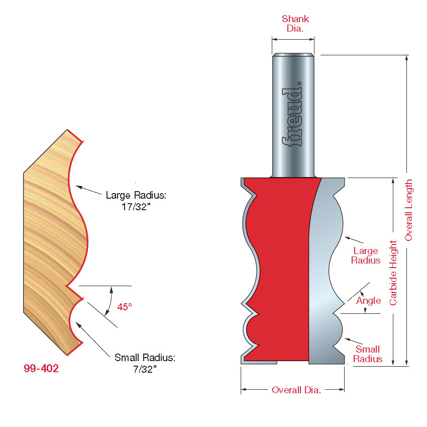 99-402 Crown Molding Bit - Professional Crown Molding Bit for Industrial Woodworking